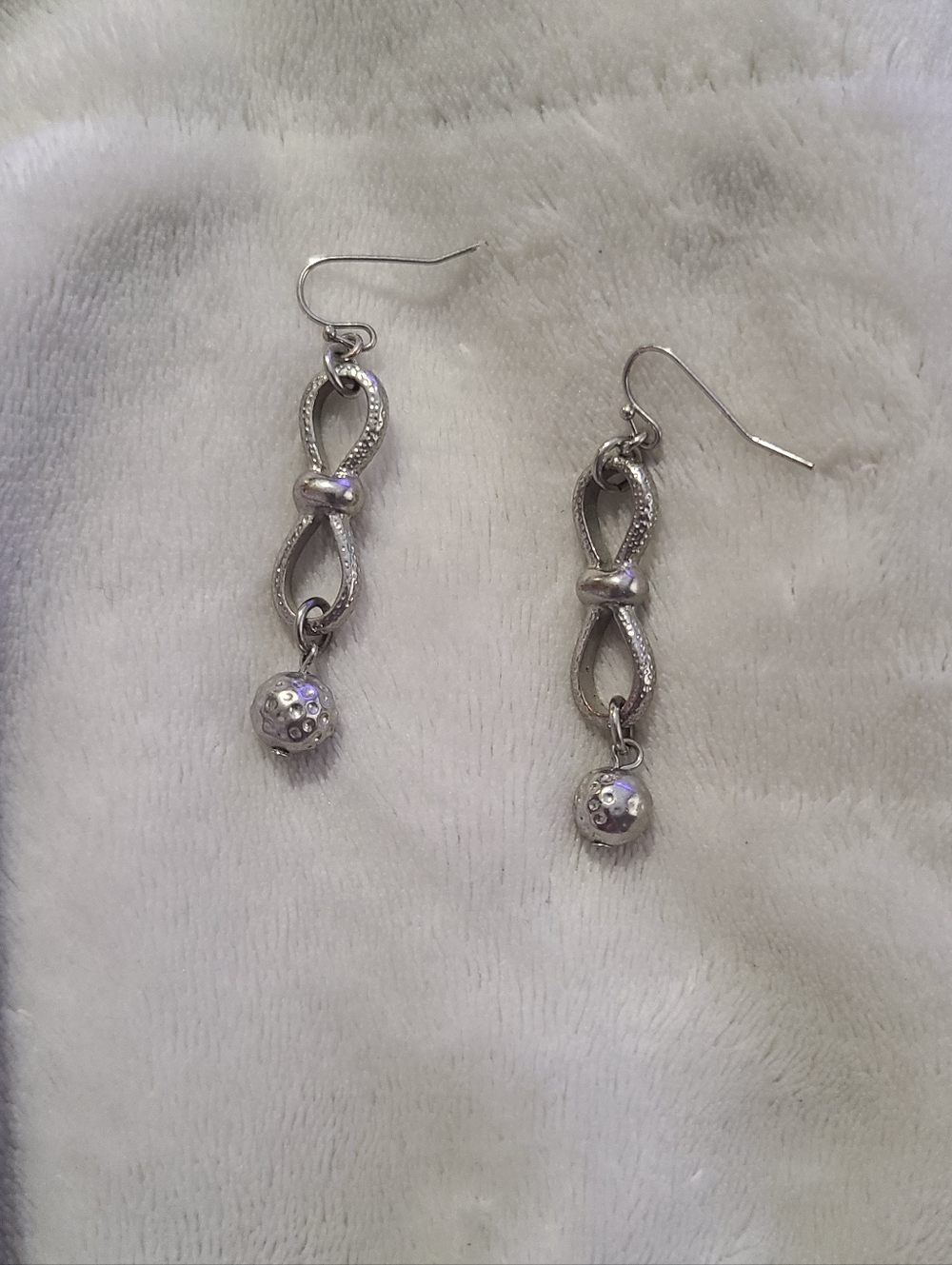 Silver Tone Infinity Dangle Earrings